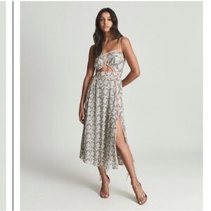 Reiss Natalie Printed Midi Dress